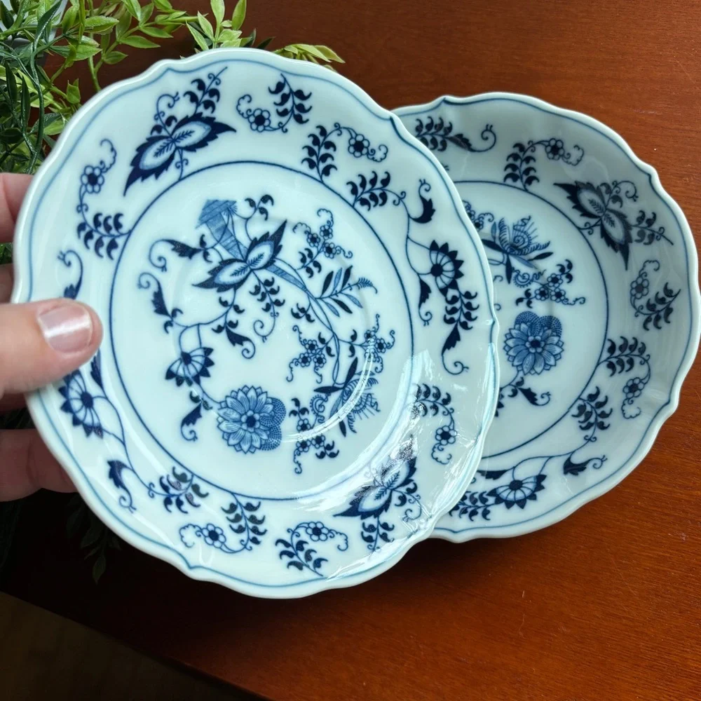 Blue Danube Plates Set of 6 Porcelain Vintage